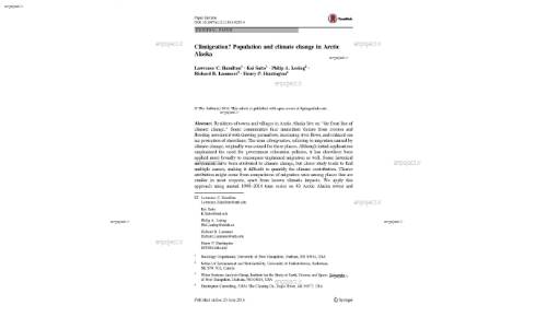 Climigration? Population and climate change in Arctic Alaska